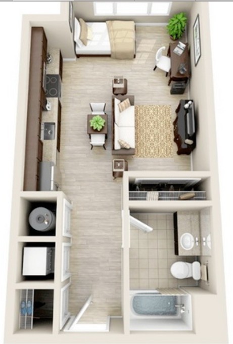 One Bedroom Garage Apartment Floor Plans Awesome Nice Realistic Layout for Studio Apartment ….jpg