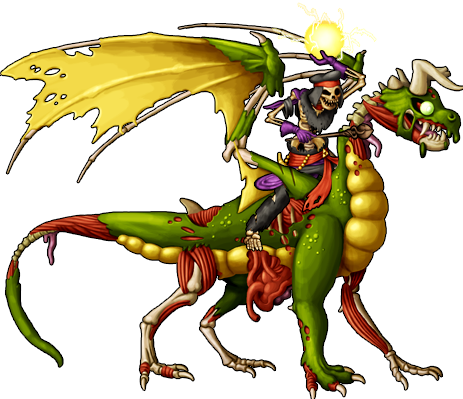 Skeleton Mage Rides Zombie Dragon.png
