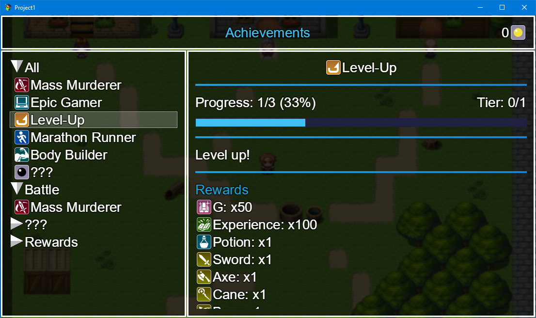 Progress bar, rewards