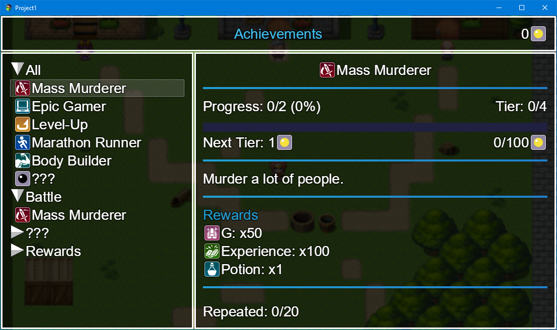 Repeatable achievements